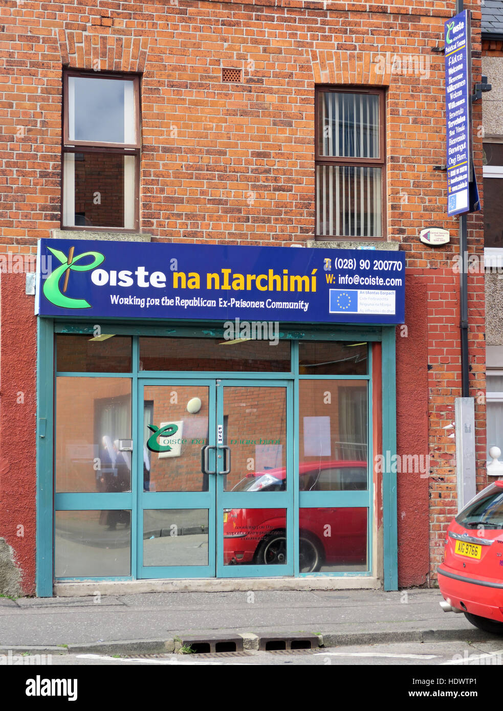 Belfast Falls Rd délinquant républicaine Ex-Prisoner - Organisation Communautaire Coiste Na nIarchimi Banque D'Images