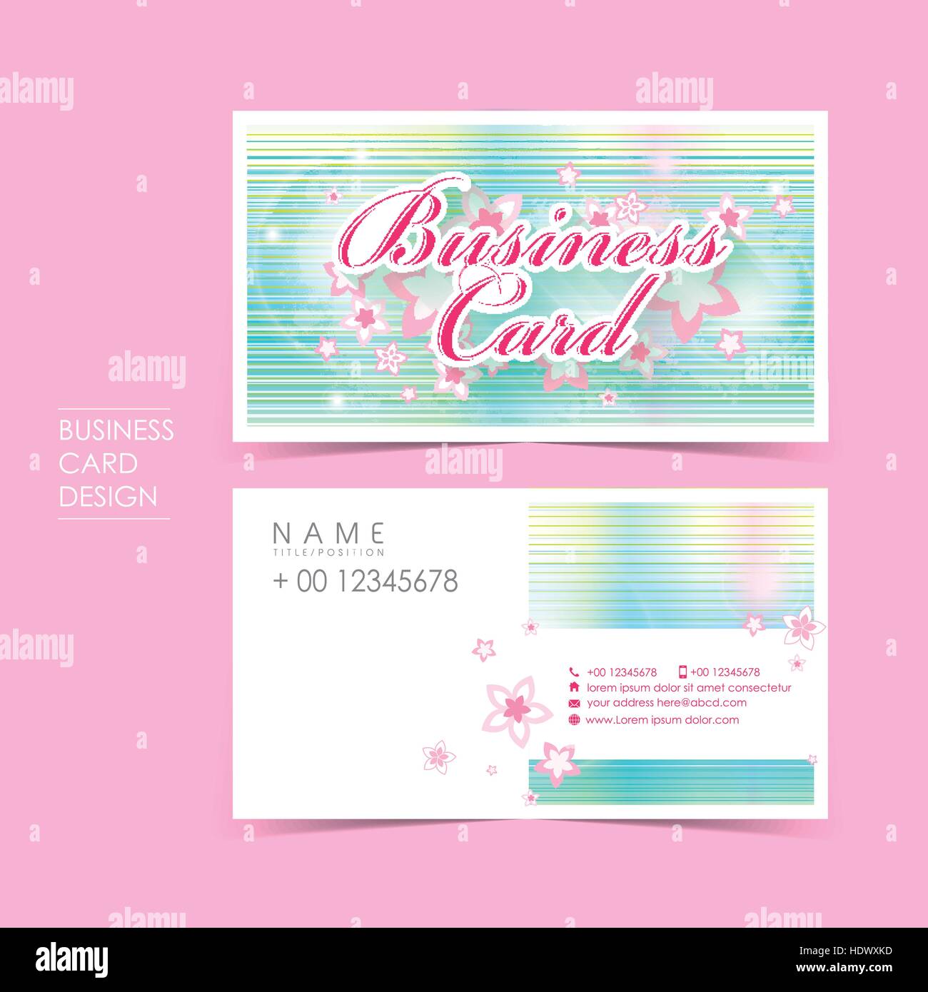 Princess style vector set business card template design Illustration de Vecteur