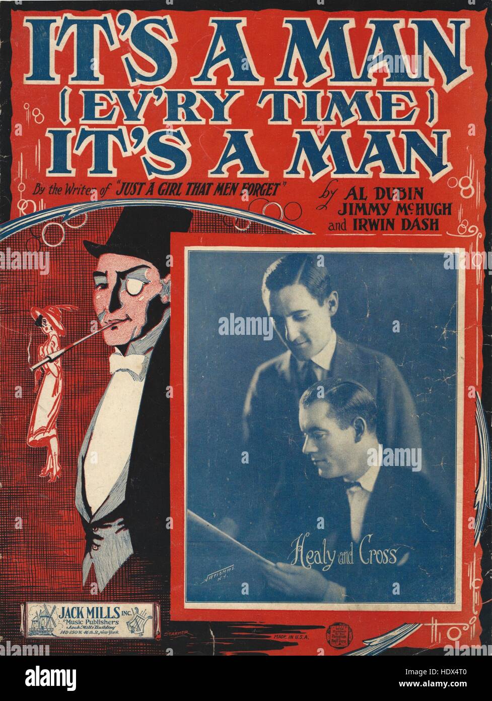 "C'est un homme (Ev'ry Time) Ses un homme' sur les couvertures des musiques 1923 Banque D'Images