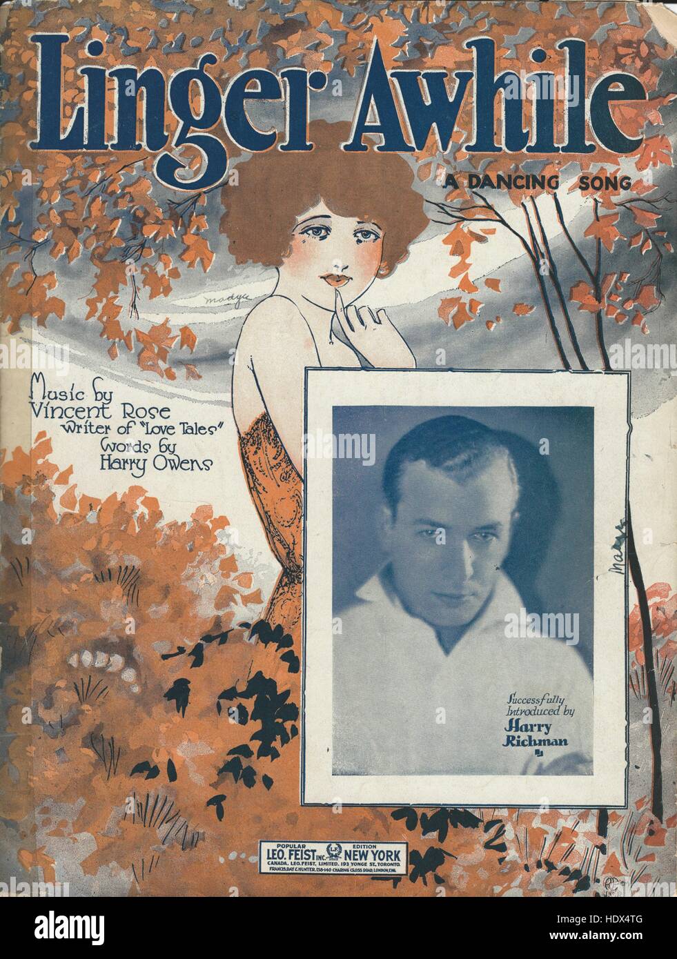 'Un certain temps' s'attarder sur les couvertures des musiques 1923 Banque D'Images