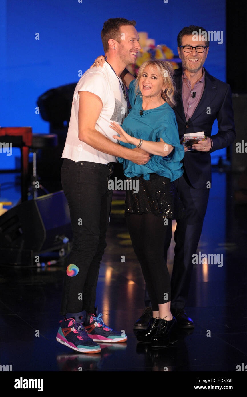 Chris Martin, membre de la bande de Coldplay, apparaît à l'émission de télévision italienne, "Che tempo che fa' Avec : Chris Martin Où : Milan, Italie Quand : 13 Nov 2016 Credit : IPA/WENN.com **Uniquement disponible pour publication au Royaume-Uni, USA, Allemagne, Autriche, Switzerla Banque D'Images