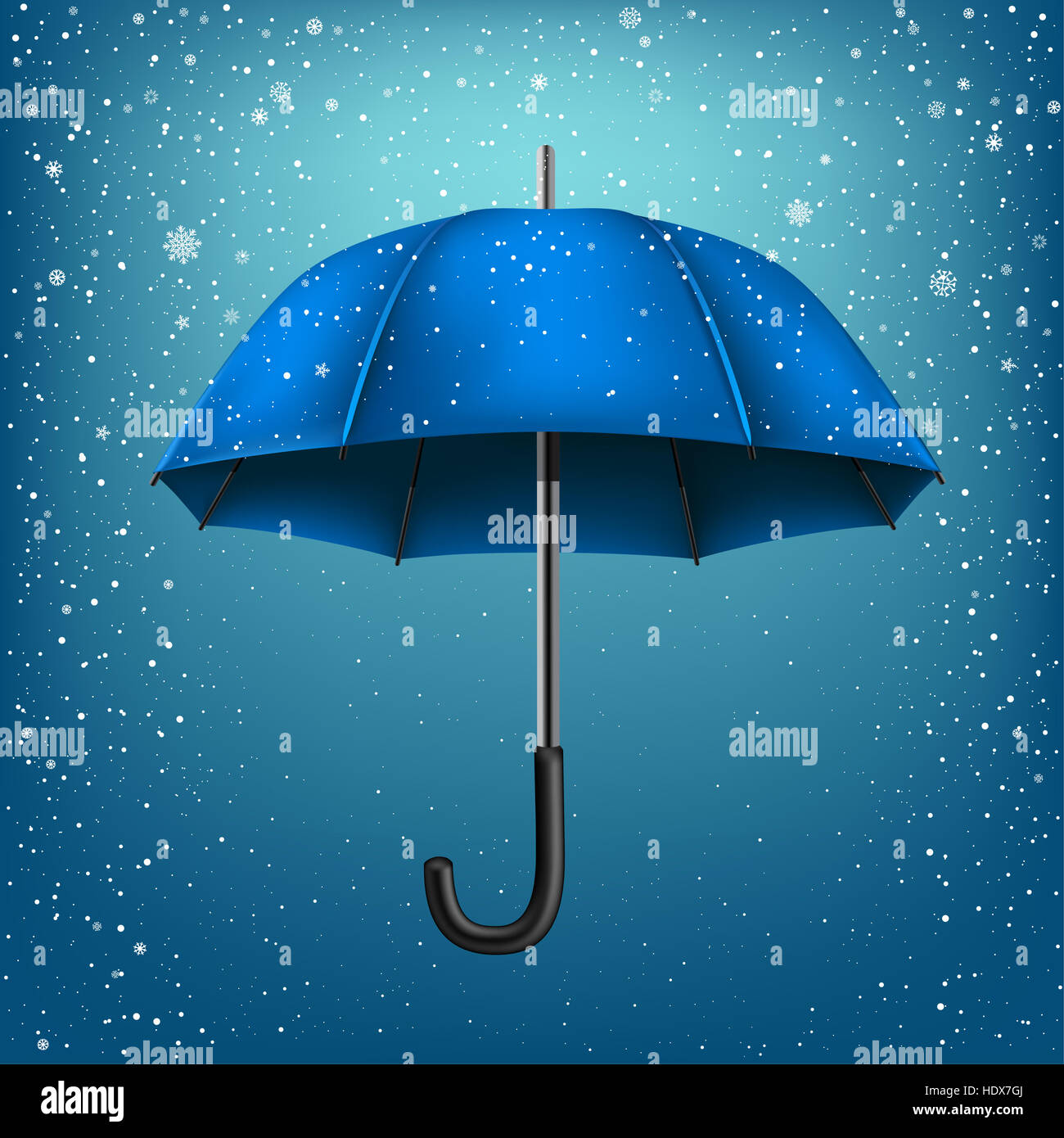 Parapluie bleu bleu sur fond de neige. Thème de Noël et du Nouvel An Photo  Stock - Alamy