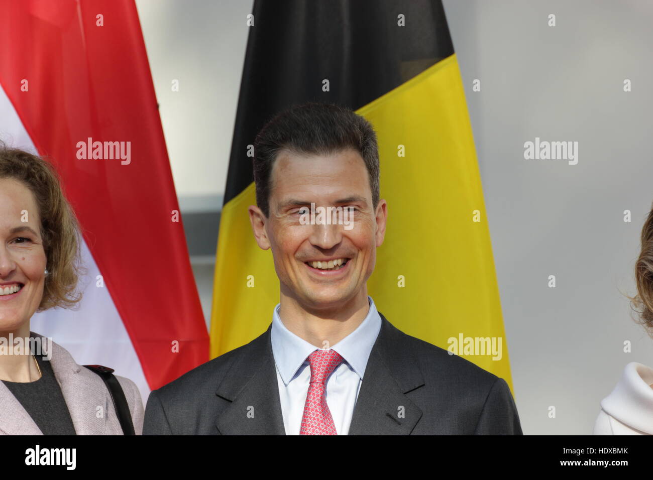 Le Prince Régent Alois de Liechtenstein et le conjoint Sophie répondre au président allemand Joachim Gauck, 18 septembre 2014 à Bad Doberan, Allemagne. Banque D'Images