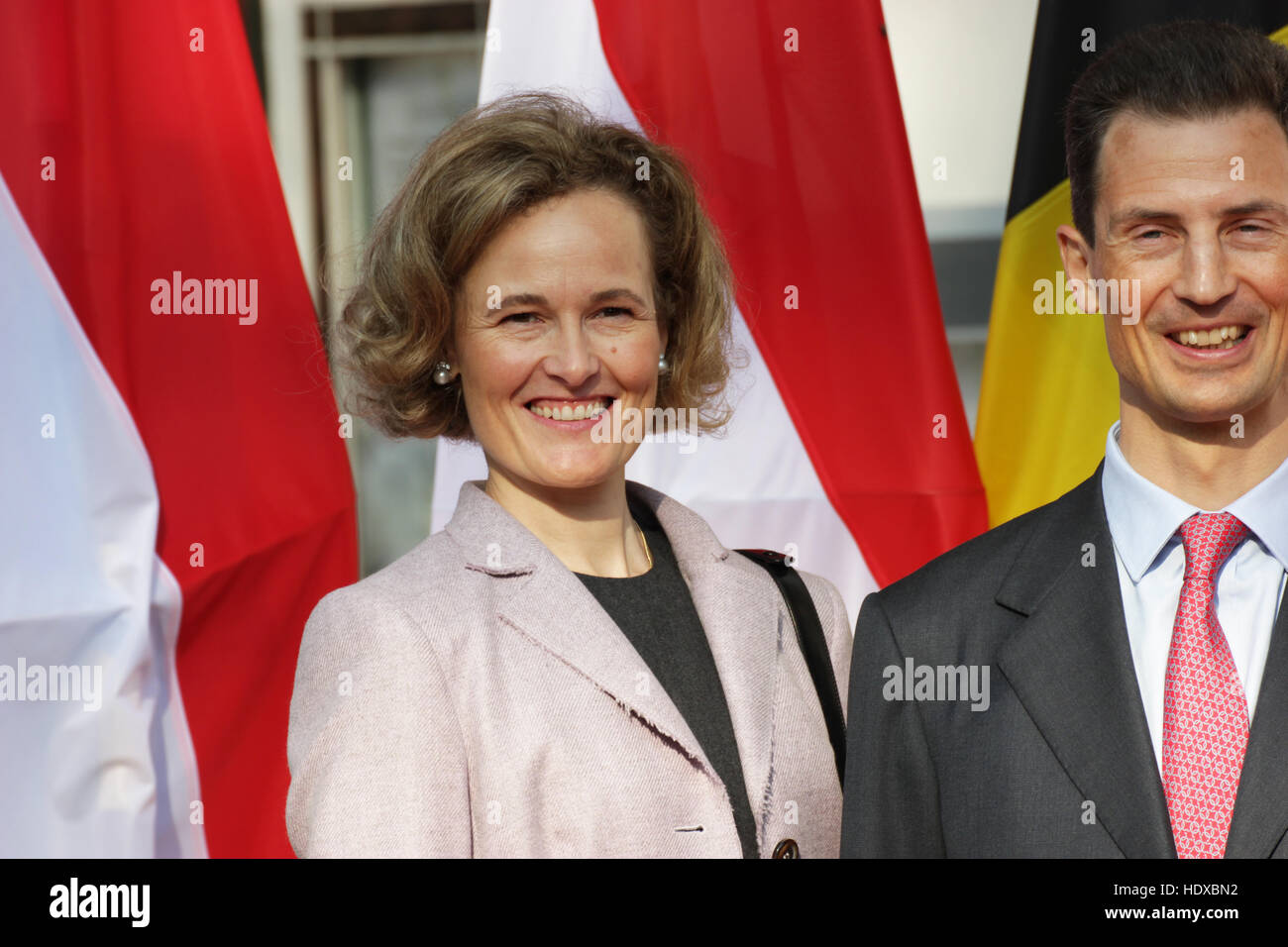 Le Prince Régent Alois de Liechtenstein et le conjoint Sophie répondre au président allemand Joachim Gauck, 18 septembre 2014 à Bad Doberan, Allemagne. Banque D'Images