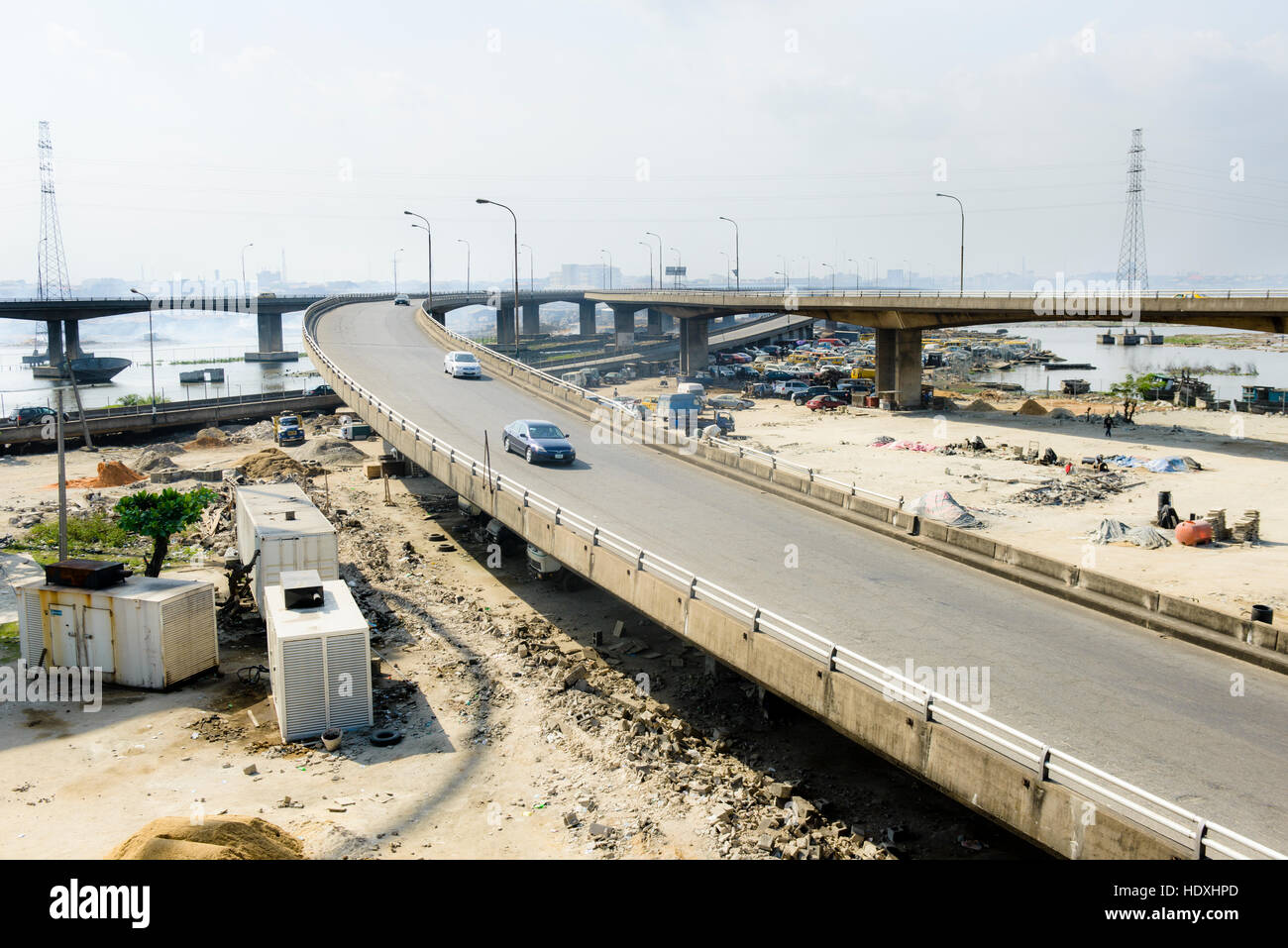 Les bidonvilles de Lagos, Nigéria Banque D'Images