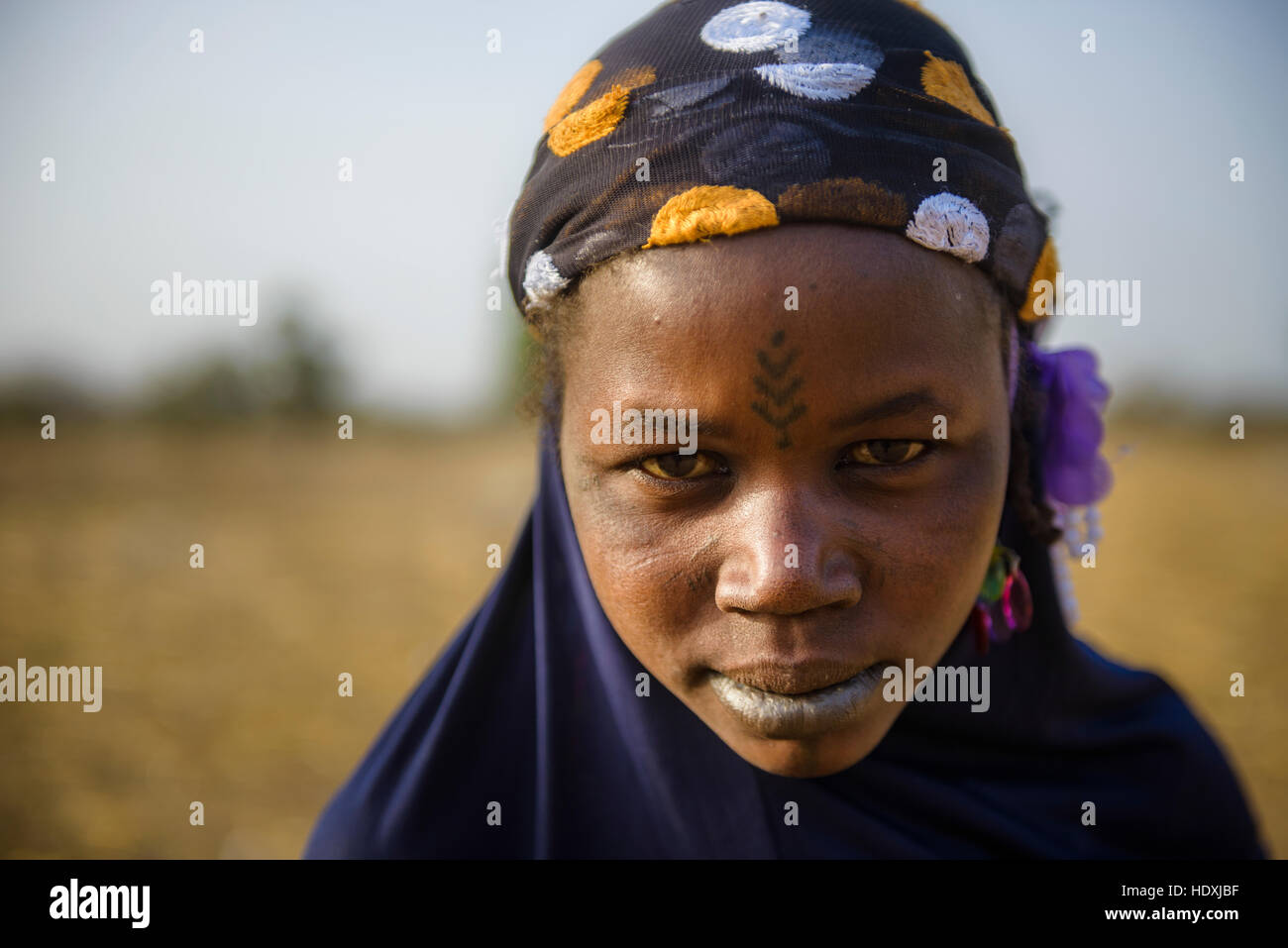 La vie rurale dans un village Peul du Sahel, dans le nord-est du Burkina Faso Banque D'Images