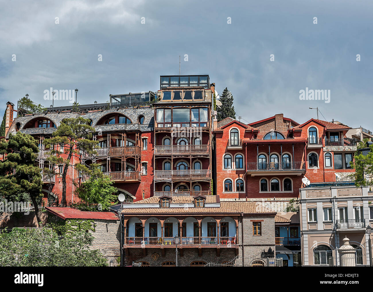 La Géorgie, Tbilissi , la vieille ville Avlabari. Fameux balcons. Tbilissi Banque D'Images