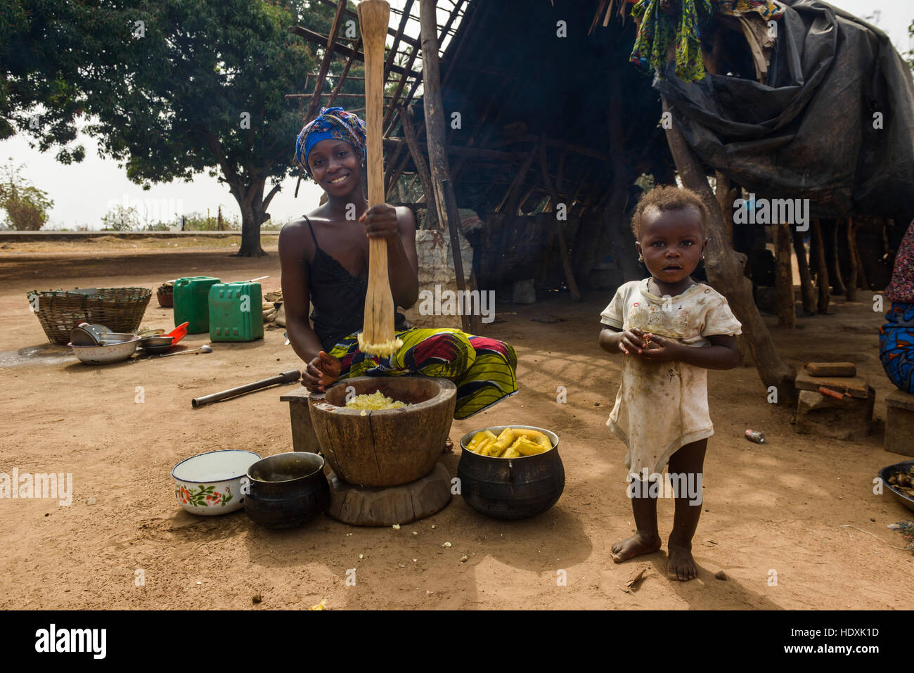 Village La vie rurale en Côte d'Ivoire Banque D'Images