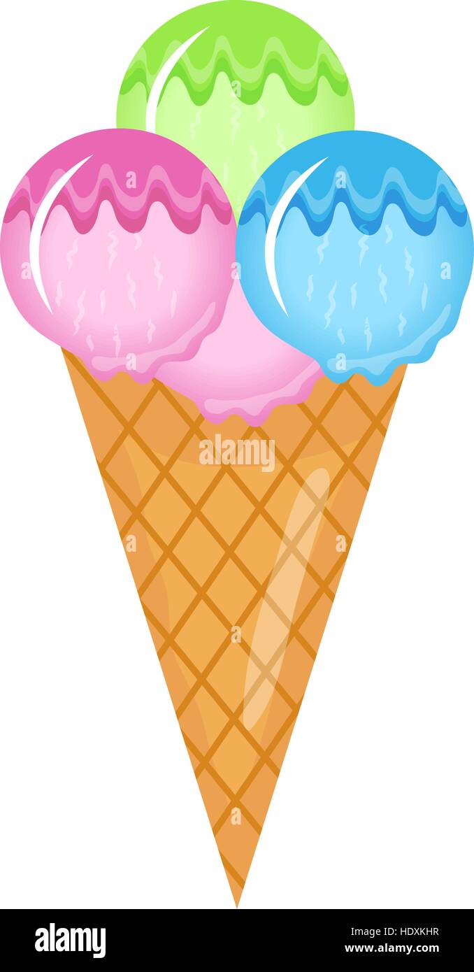 Ice Cream cone télévision icône cartoon style. Isolé sur fond blanc.  Illustration vectorielle, clip art Image Vectorielle Stock - Alamy