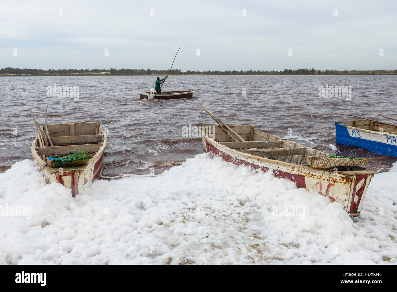 Lac Rose, au Sénégal Banque D'Images