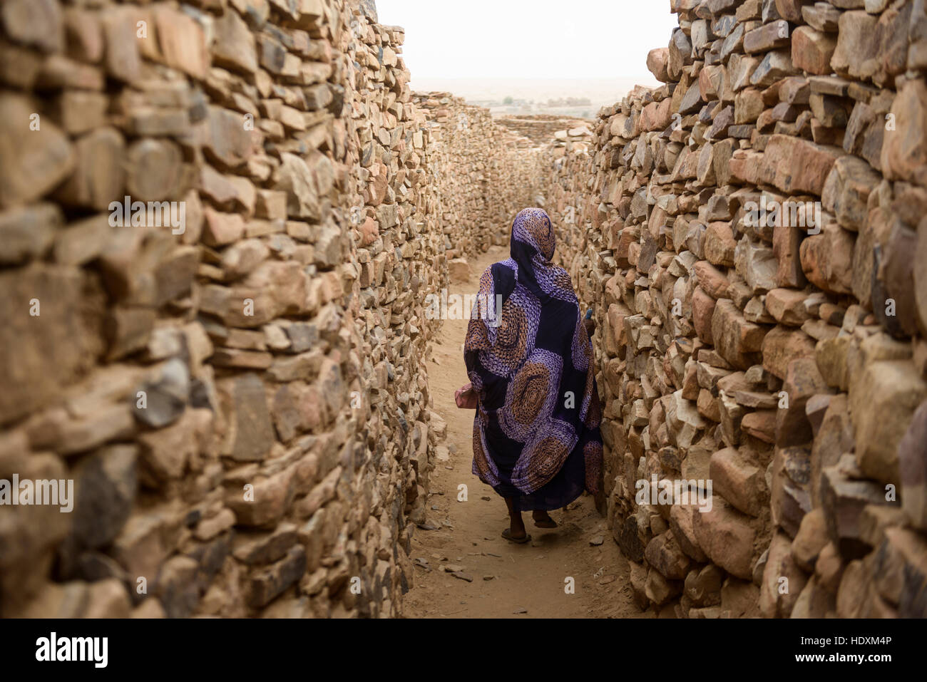 La vie du village de Ouadane, Mauritanie Banque D'Images