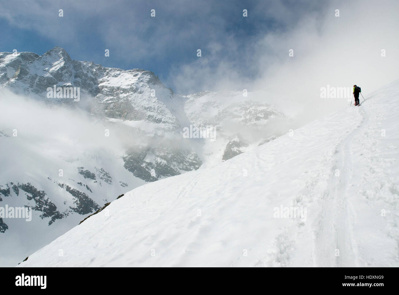 Tour de ski en vue de Mt. Sonnblick, 3105 m, le Parc National du Hohe Tauern, Salzburg, Autriche, Europe Banque D'Images