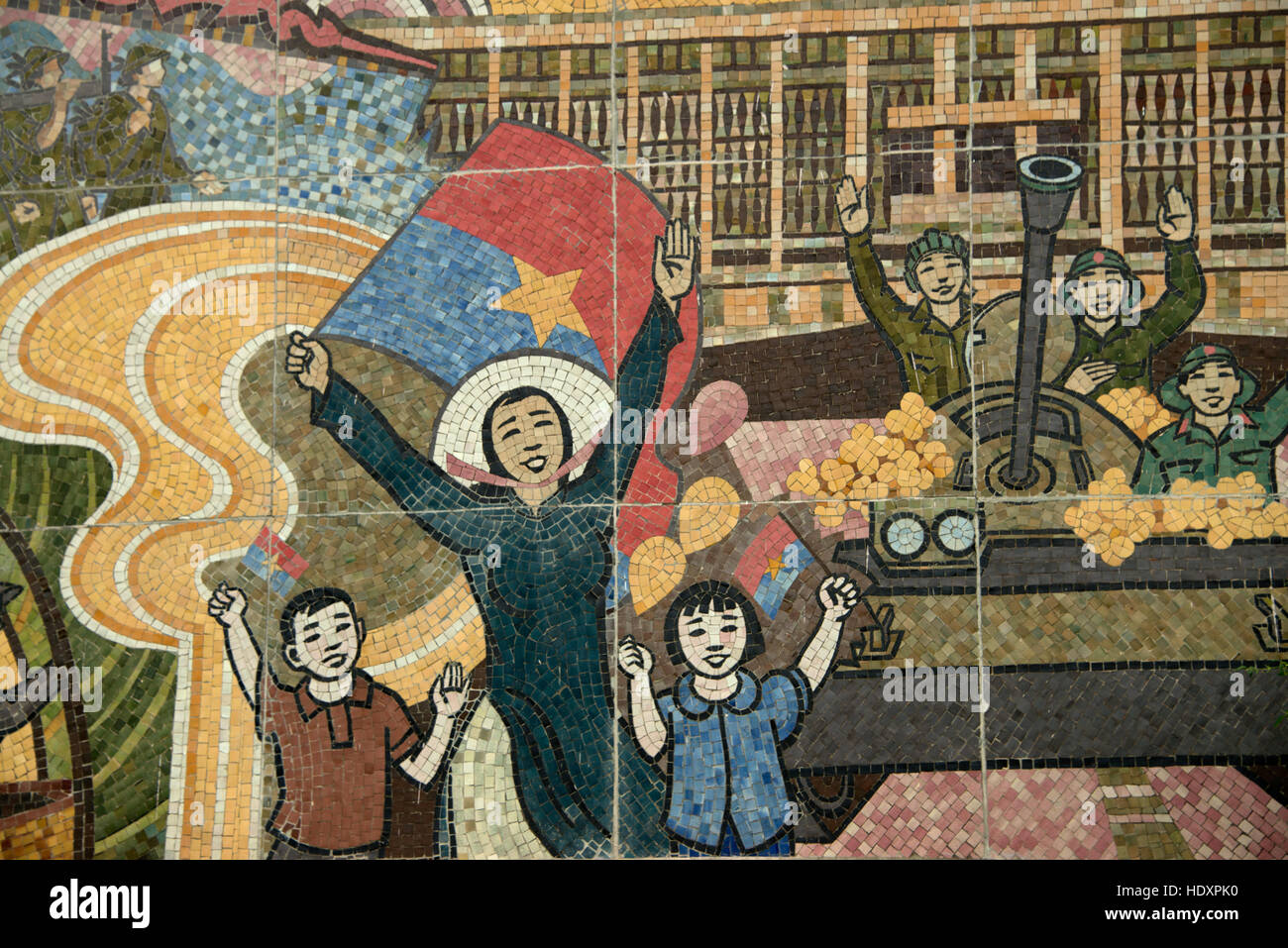Peinture murale, le Vietnam communiste Banque D'Images