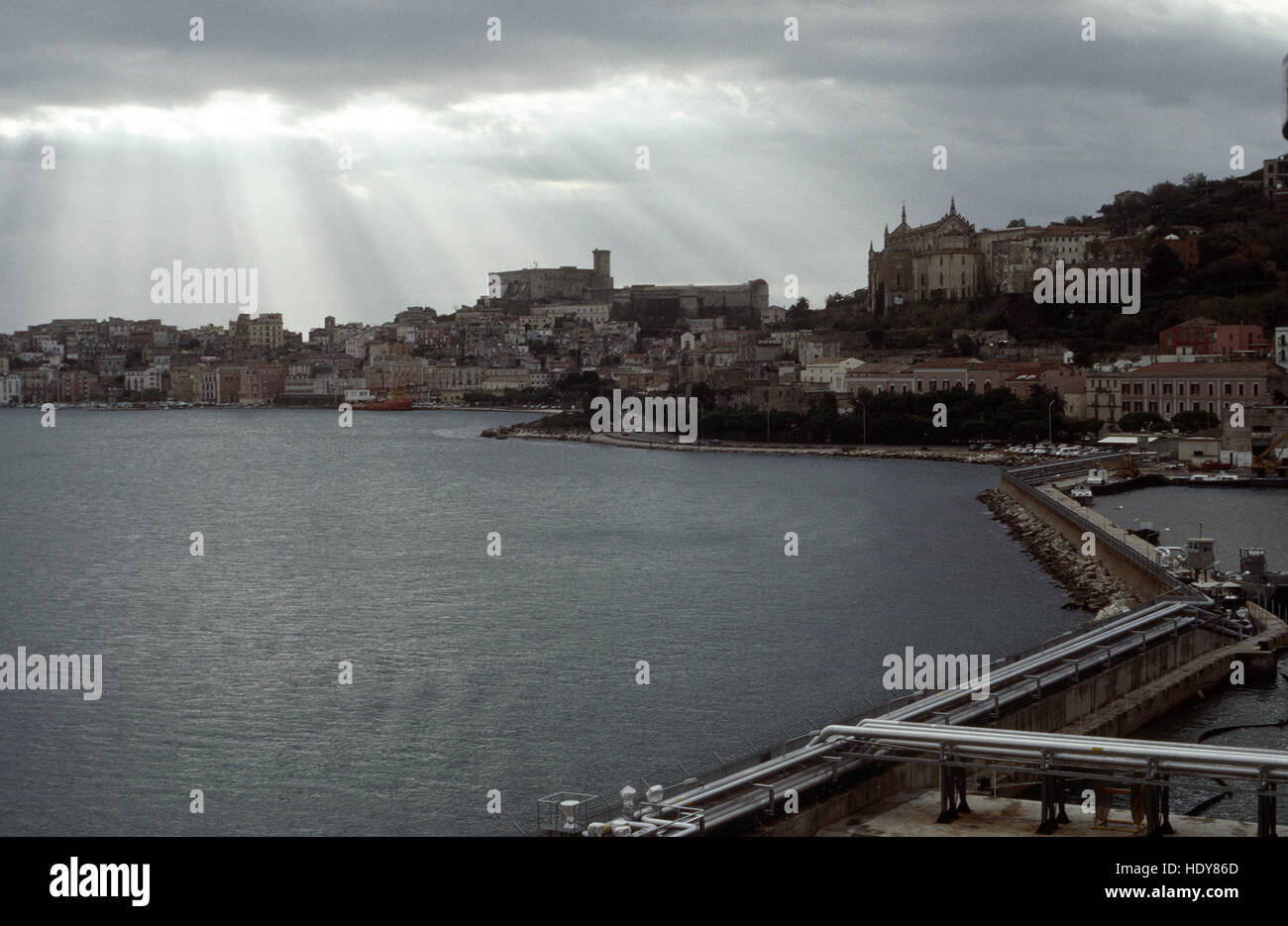 Une vue sur la ville et mer dans Gateta, Italie. Banque D'Images