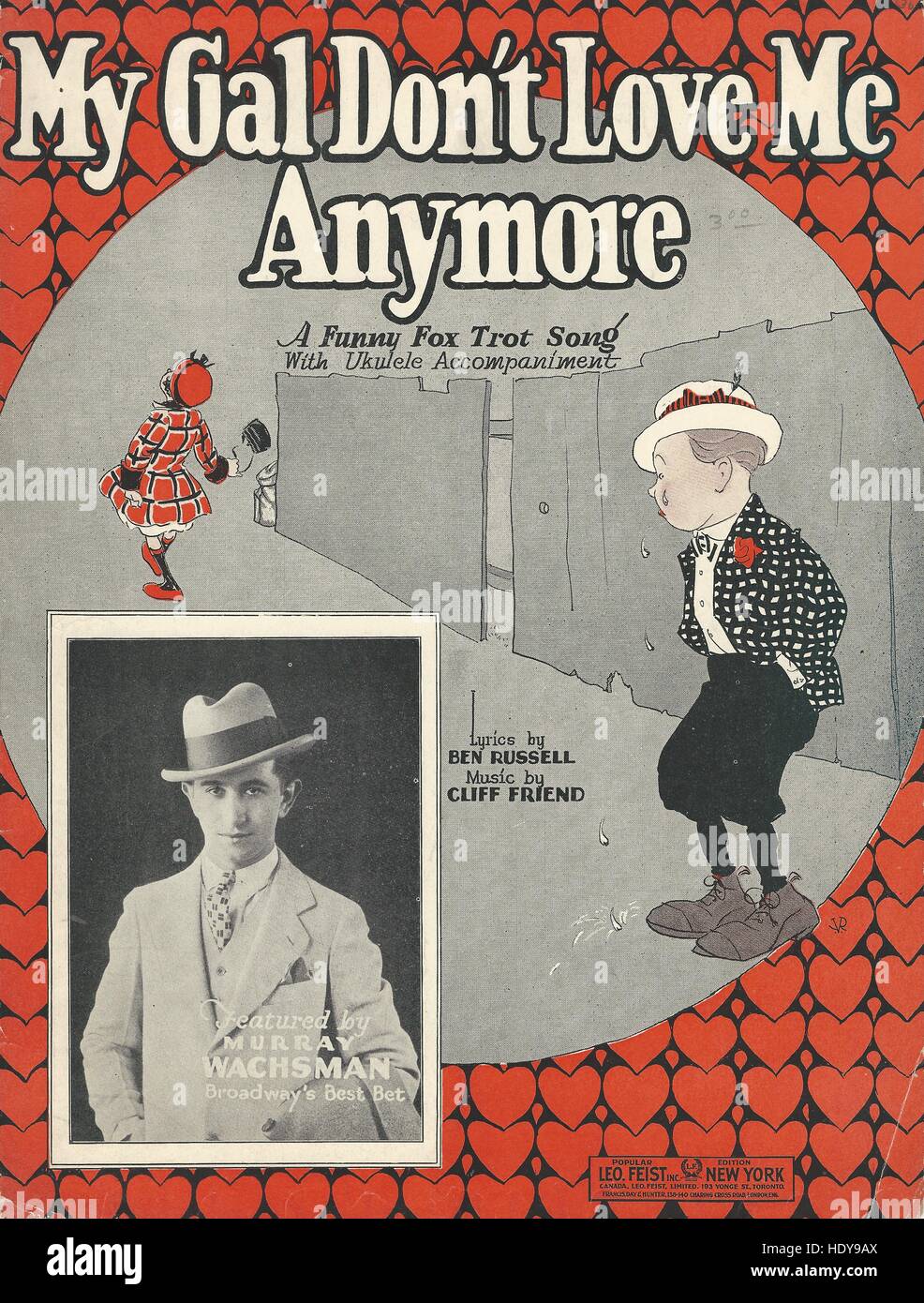 'My Gal n'aiment pas plus de moi' sur les couvertures des musiques 1924 Banque D'Images