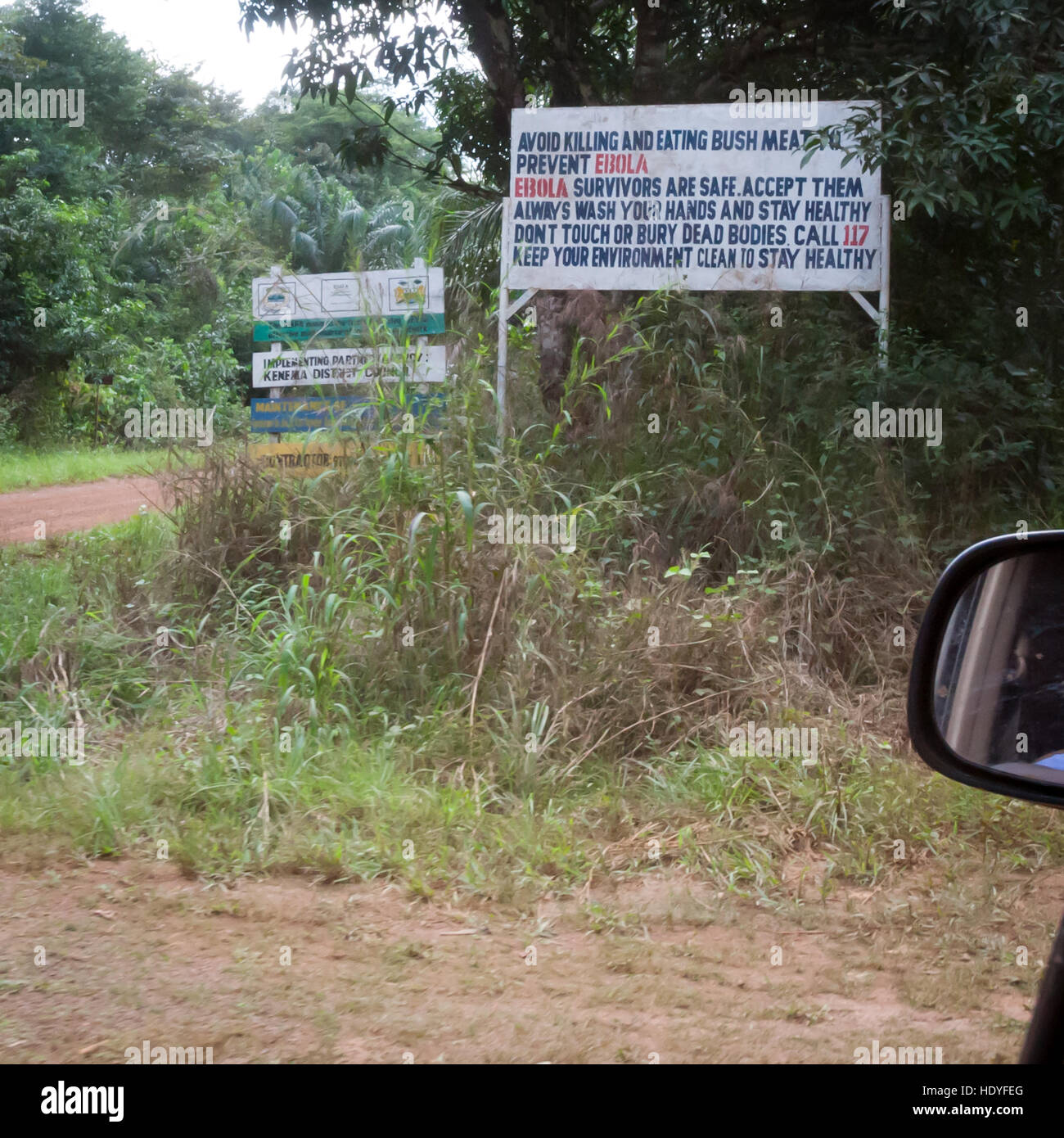Panneau d'affichage dès l'épidémie d'Ebola Banque D'Images