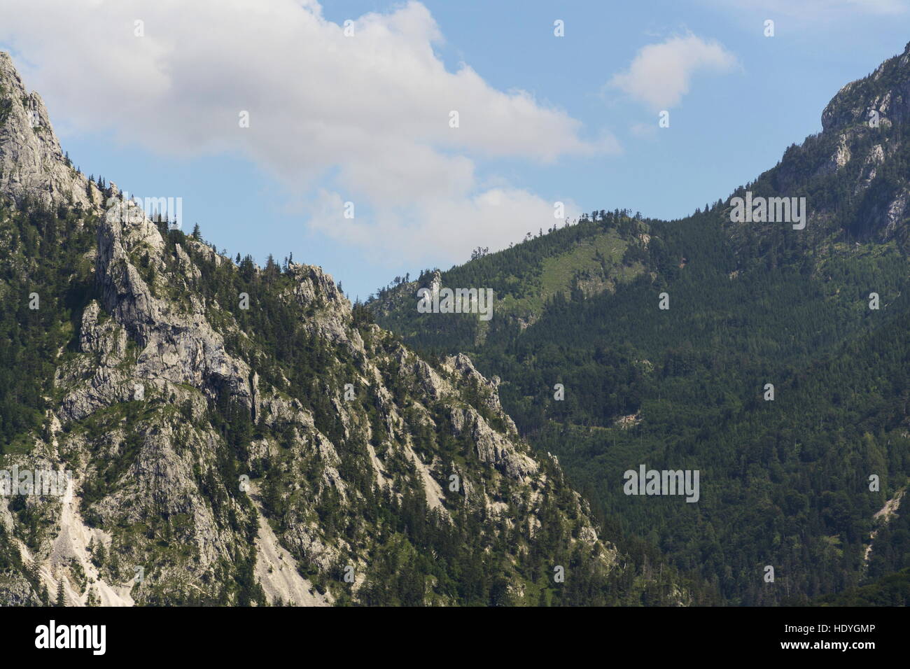 Traunstein sur la montagne du lac Traunsee à Salzkammergut, Autriche Banque D'Images