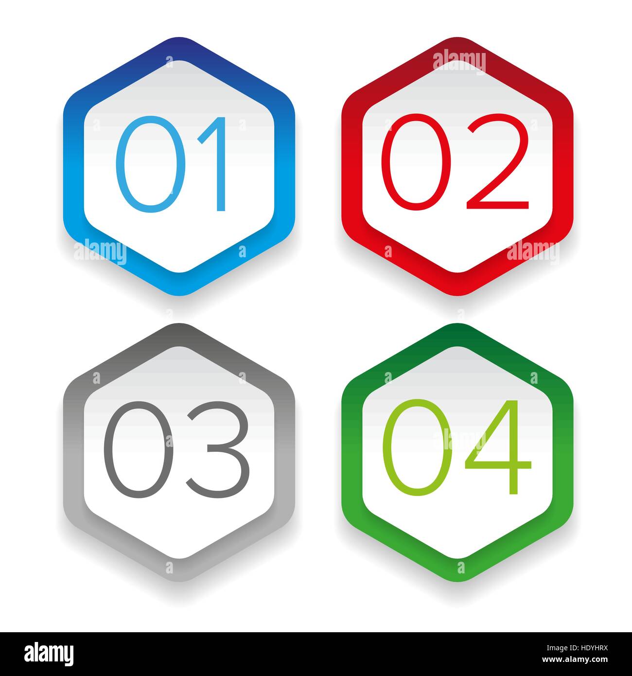 L'étape un, deux, trois et quatre icônes - Chargement des signes Illustration de Vecteur