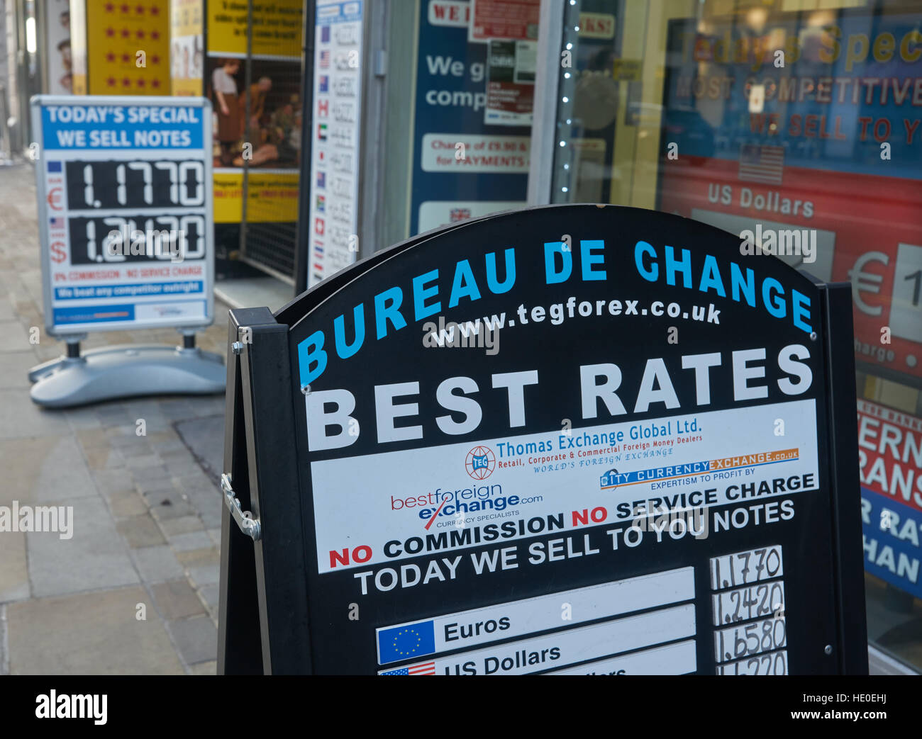 Les taux de change, taux de change, l'évolution de l'argent Banque D'Images