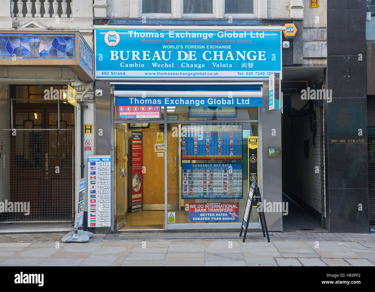 Les taux de change, taux de change, l'évolution de l'argent Banque D'Images