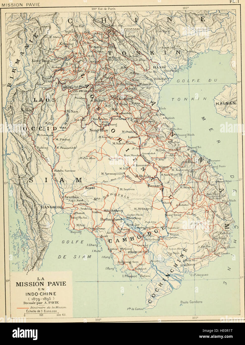 Mission Pavie, Indo-Chine, 1879-1895 - gC3A9ographie et voyages (1900) Banque D'Images