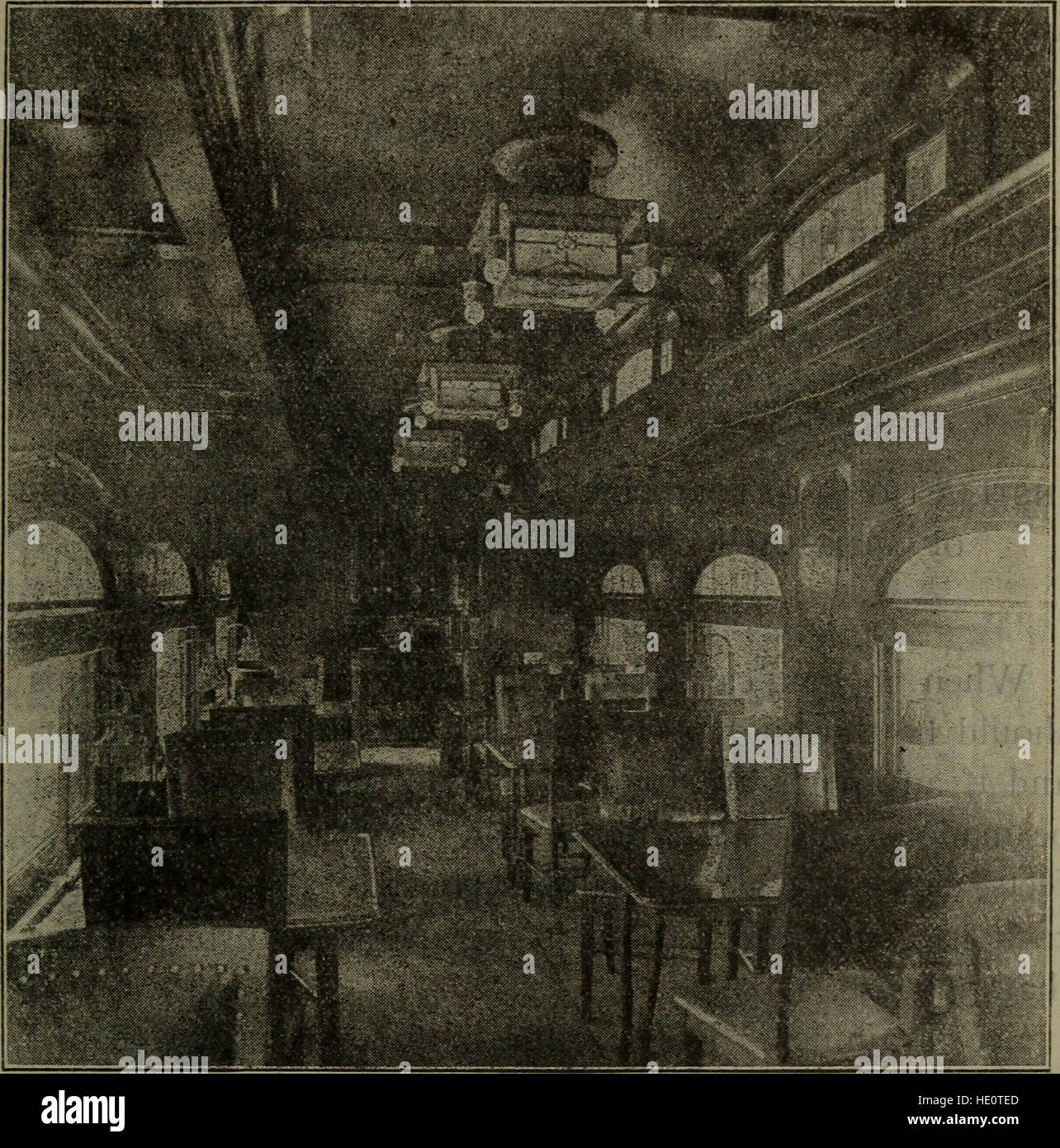 Fonctionnement des trains et de la station de télégraphie et de travail (1916) Banque D'Images