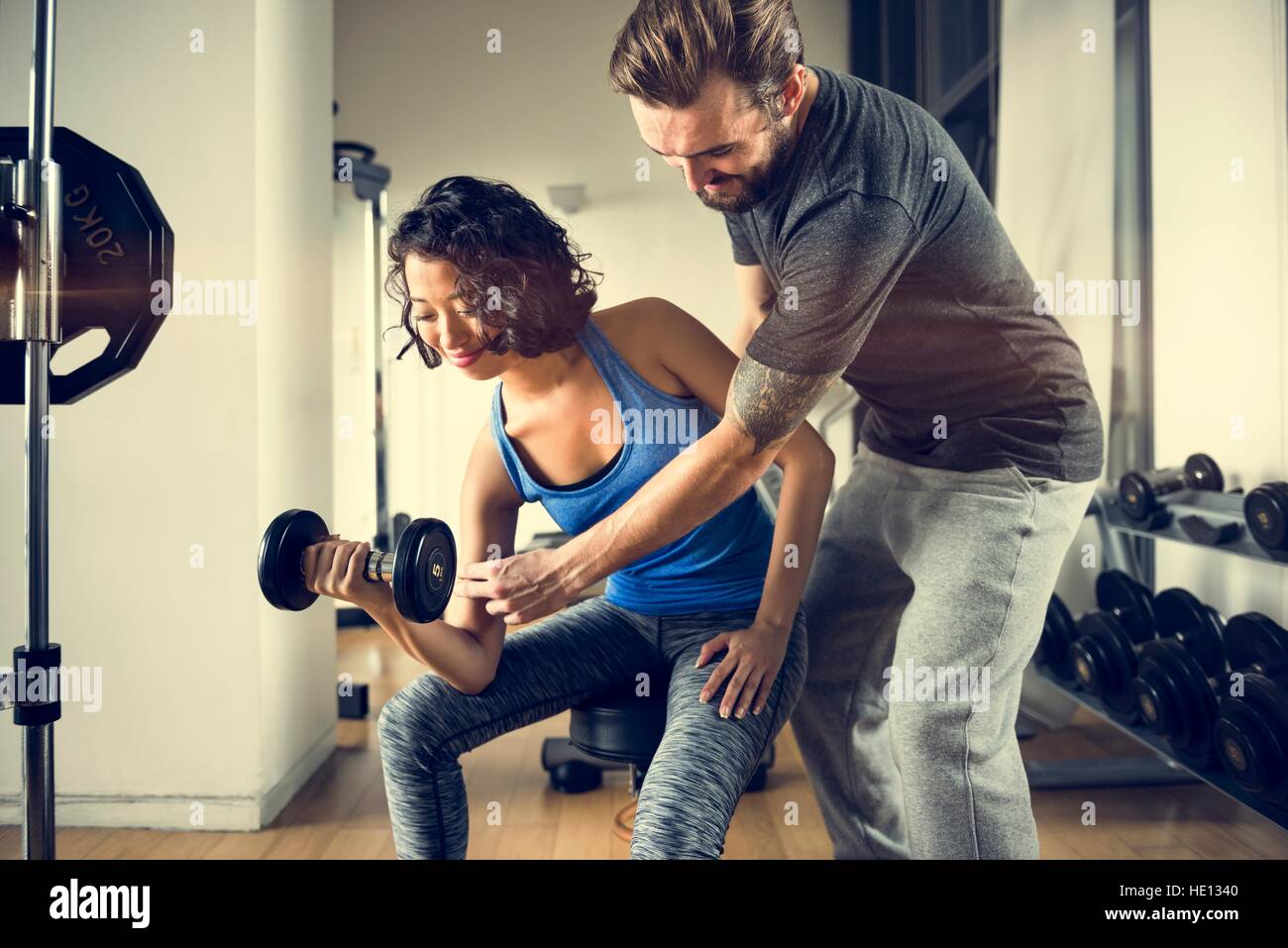 Couple d'entraînement Exercice Fitness Sport Concept Sport Banque D'Images