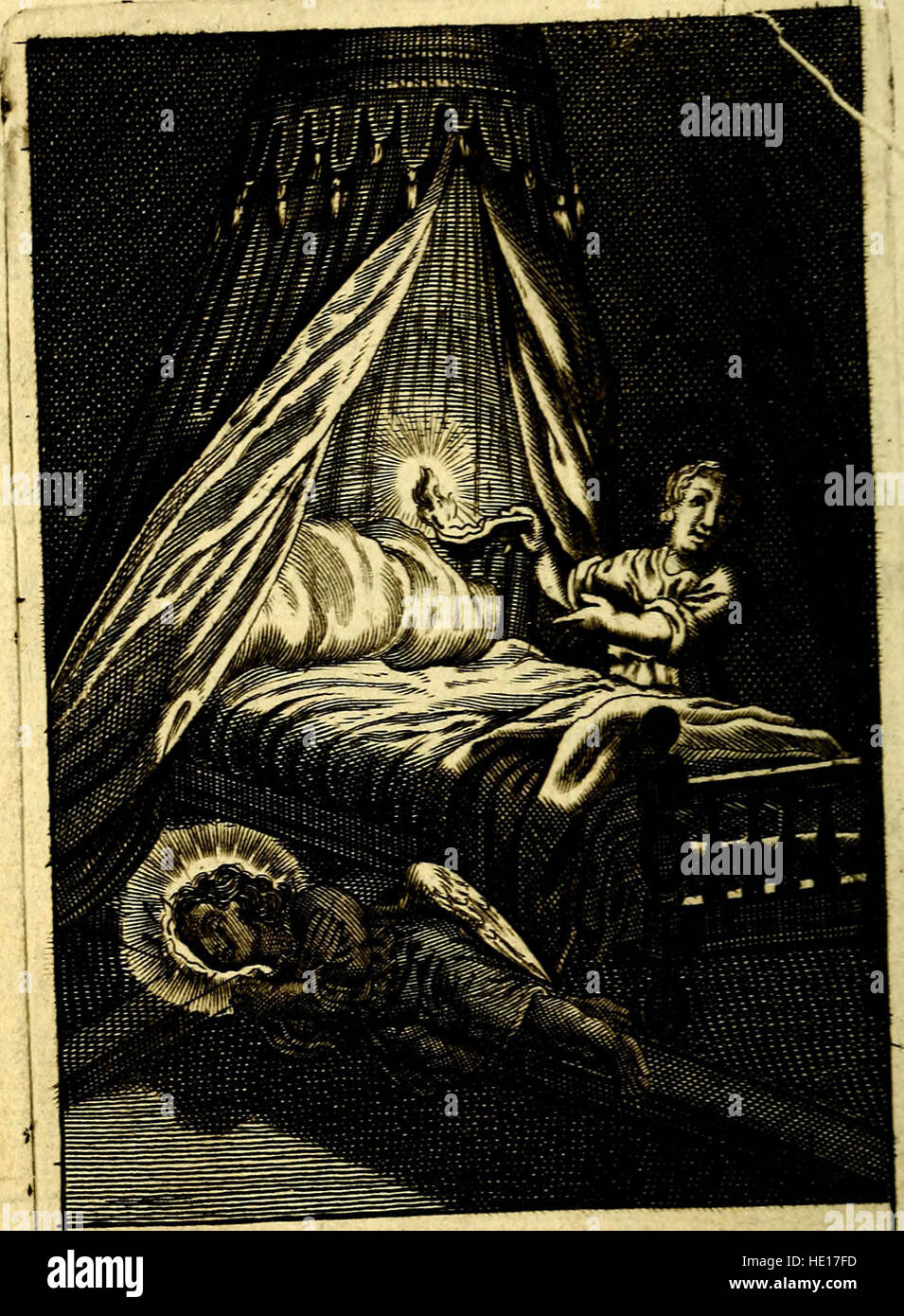 Une édition illustrée de 1686 de 'Pia Desideria' ou 'Divine Addresses', avec 47 illustrations sur plaque de cuivre. L’œuvre présente des écrits spirituels et des thèmes religieux, offrant un aperçu de la pensée religieuse du XVIIe siècle. Banque D'Images