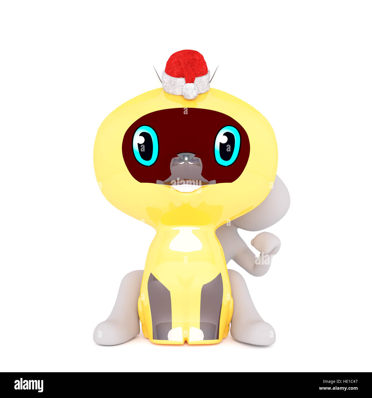 3d character forme derrière un hibou jaune coloré mascot portant un chapeau de fête de Noël rouge Santa isolé, rendu 3D cartoon illustration sur w Banque D'Images 3d character forme derrière un hibou jaune coloré mascot portant un chapeau de fête de Noël rouge Santa isolé, rendu 3D cartoon illustration sur w Banque D'Images