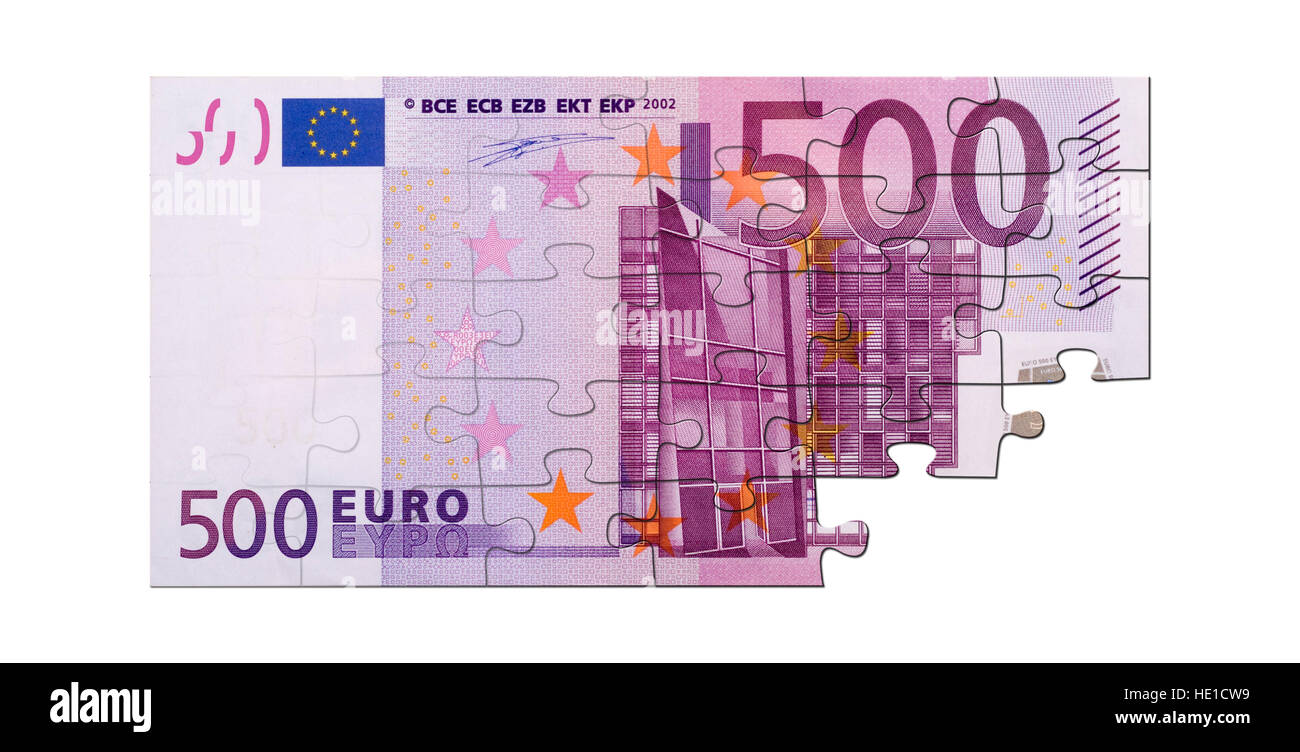 Euros, 500 Euros, Jigsaw Puzzle Banque D'Images