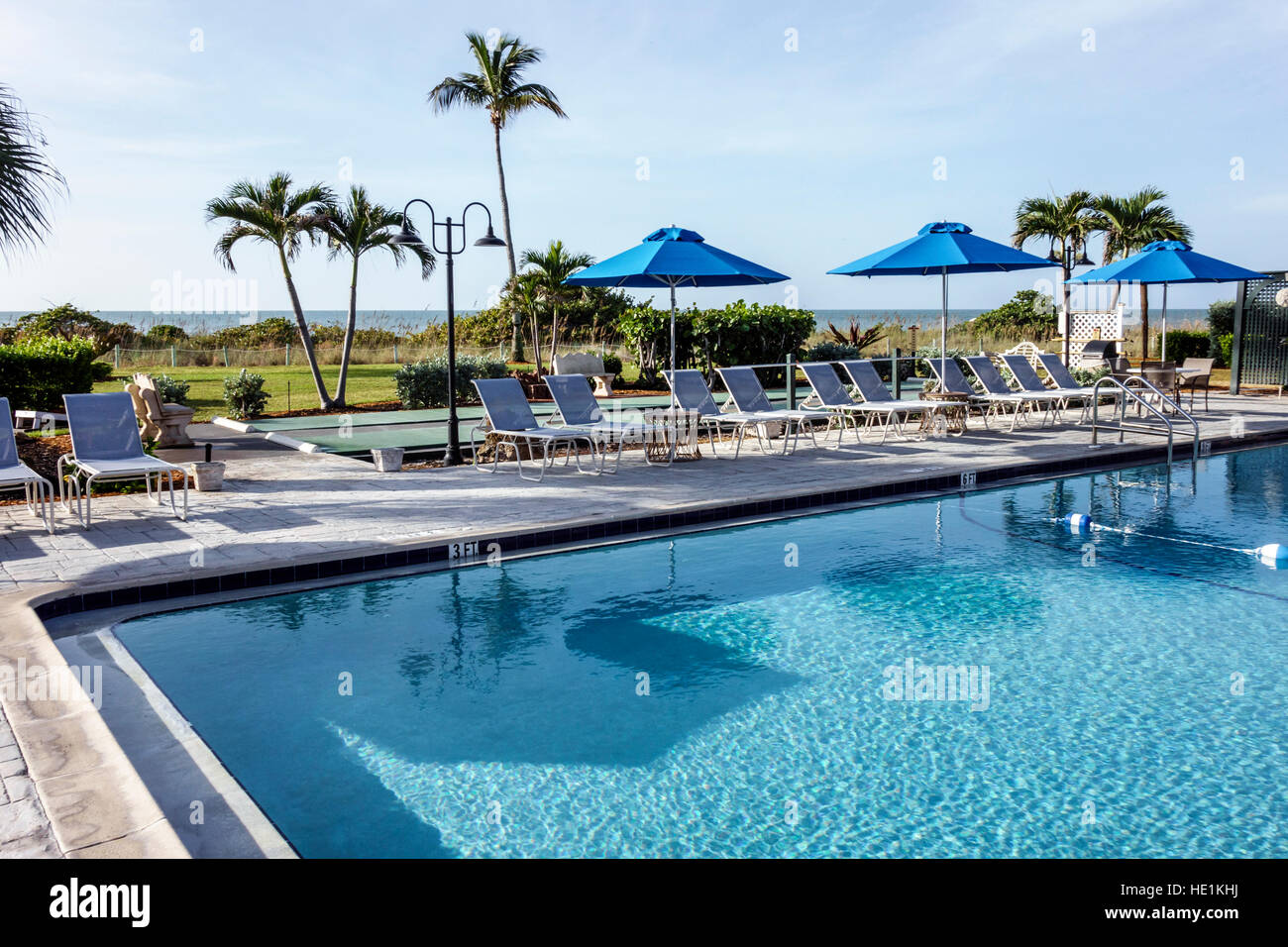 Florida Sanibel Island,West Wind Inn,hôtel,hébergement,piscine,Golfe du Mexique,FL161129217 Banque D'Images