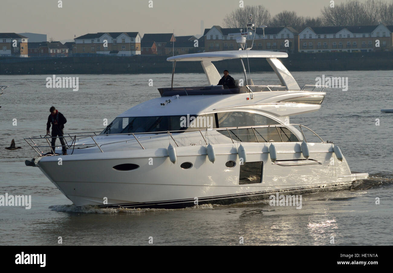 Princess 60 Bateau yacht en direction de London Boat Show 2017 Banque D'Images