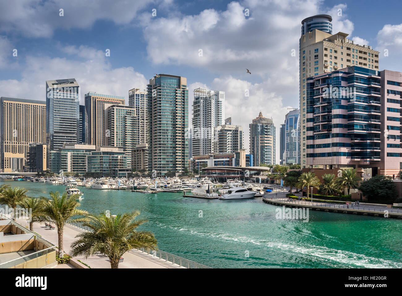 La marina de Dubaï aux Émirats arabes unis Banque D'Images