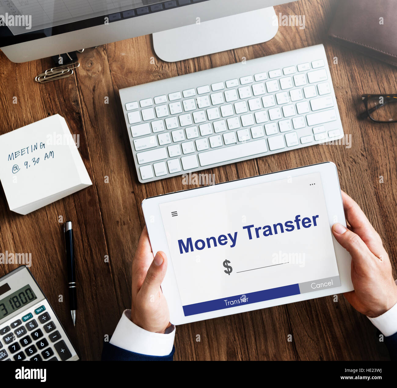 Concept d'interface de transfert d'argent en ligne Banque D'Images