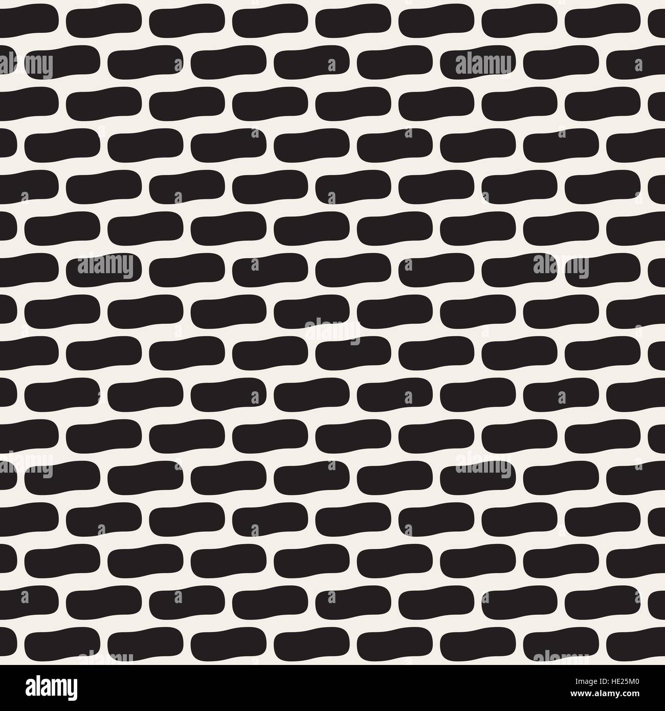 Seamless Vector noir et blanc motif de lignes arrondies. Abstract Background Design Illustration de Vecteur