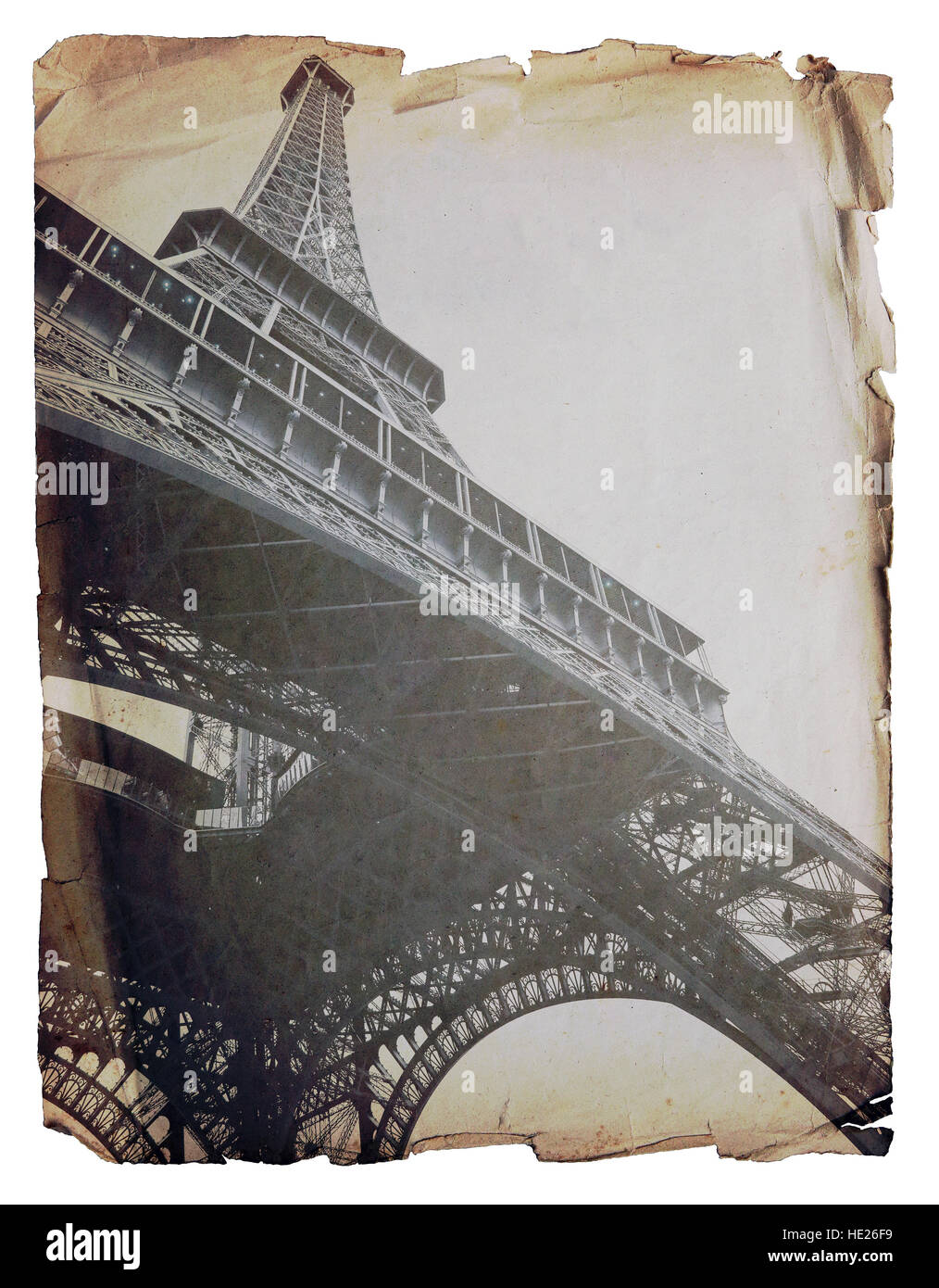 Tour Eiffel - retro style carte postale. Banque D'Images