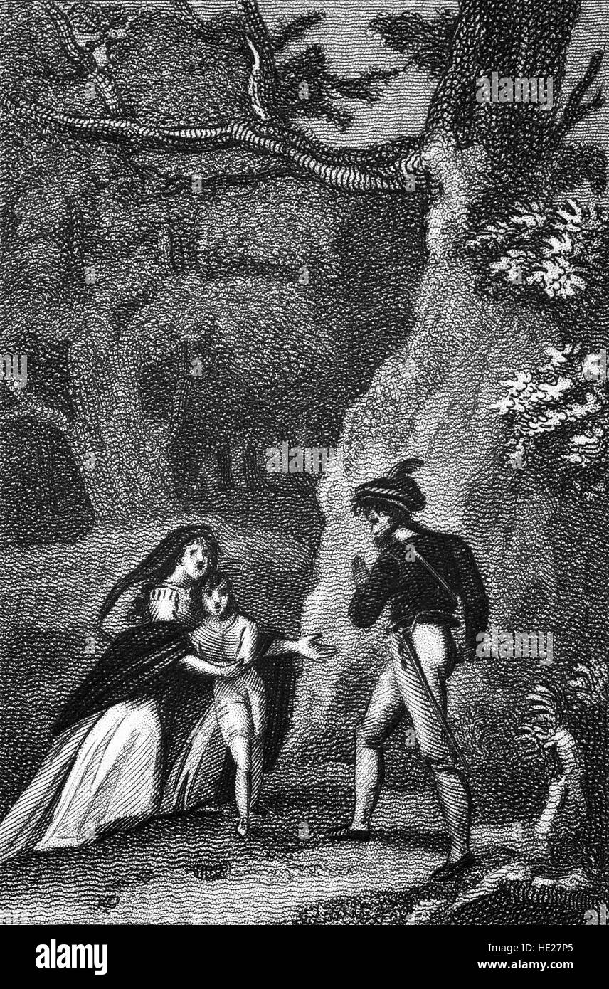 Marguerite d'Anjou 1430 - 1482) était la femme du roi Henry VI d'Angleterre. Après la bataille de Northampton en 1460 lorsqu'elle et son fils ont fui le pays de Galles ils rencontrent des bandits et échappé de peu. Banque D'Images