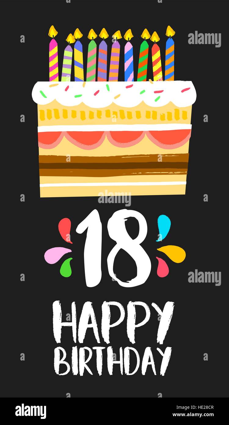 Joyeux Anniversaire Numero 18 Carte De Souhaits Pour Dix Huit Ans Dans Fun Art Style Avec Gateau Et Bougies Invitation Anniversaire Felicitations Image Vectorielle Stock Alamy Joyeux Anniversaire Numero 18 Carte De Souhaits Pour Dix Huit Ans Dans Fun Art Style Avec Gateau Et Bougies Invitation Anniversaire Felicitations Image Vectorielle Stock Alamy