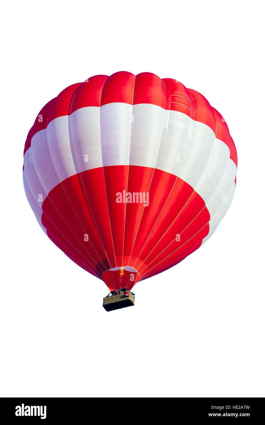 Red Hot Air Balloon isolated on White Banque D'Images