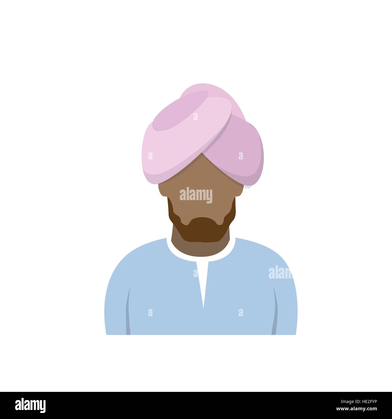 L'icône de profil arabes Avatar mâle homme, musulman Cartoon Portrait Guy Illustration de Vecteur