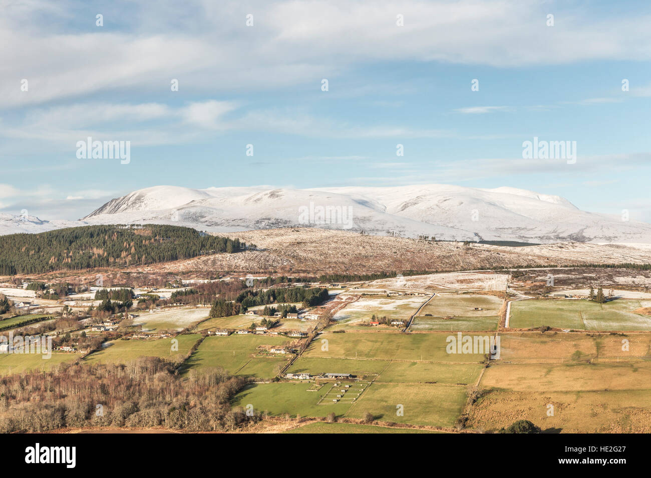 Ben Wyvis et les Braes de Strathpeffer d Knockfarrel hill en Ecosse. Banque D'Images