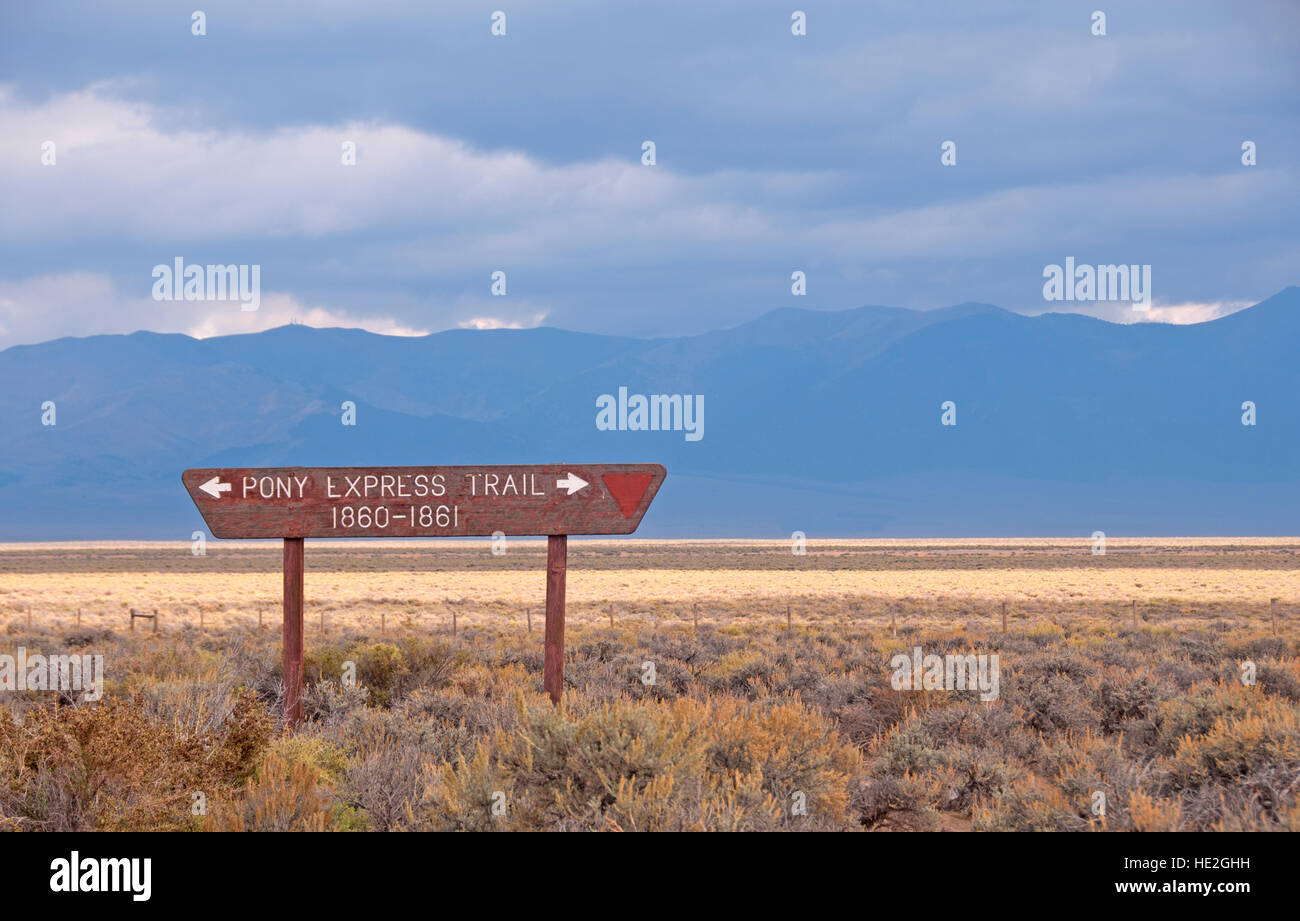 Pony Express, juste à l'ouest d'Austin, Nevada, sur la route 50, la Lincoln Highway, la route la plus solitaire d'Amérique, Banque D'Images