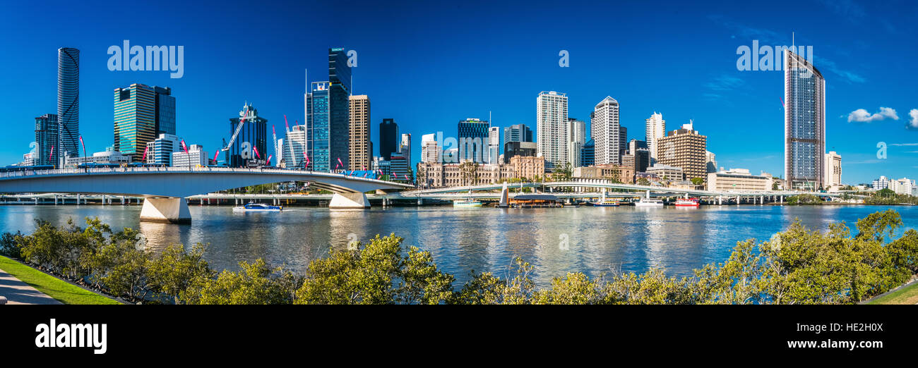 BRISBANE, AUSTRALIE, 13 septembre 2016:vue de Brisbane à partir de la rive sud sur la rivière. Brisbane est la capitale de la Gironde et la troisième plus grande ville de l'Austra Banque D'Images