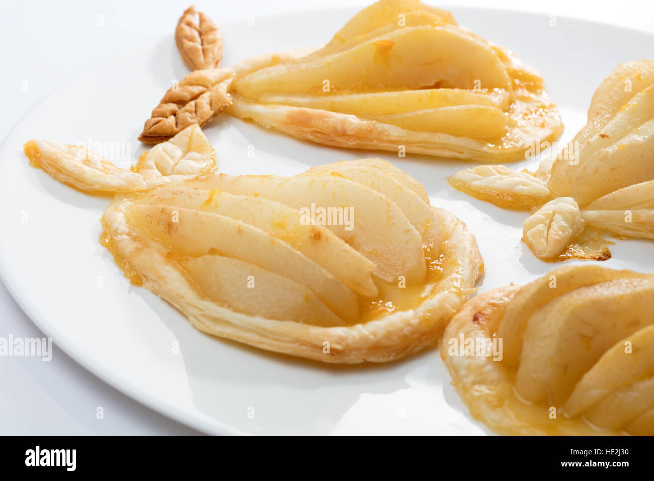 Poires au four recette gâteau délicieux avec de la marmelade Banque D'Images