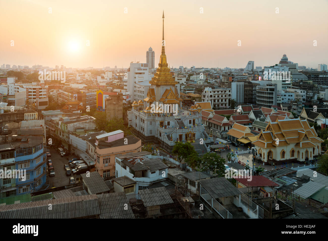 Wat Traimit dans China Town, dans Bangkok, Thaïlande Banque D'Images