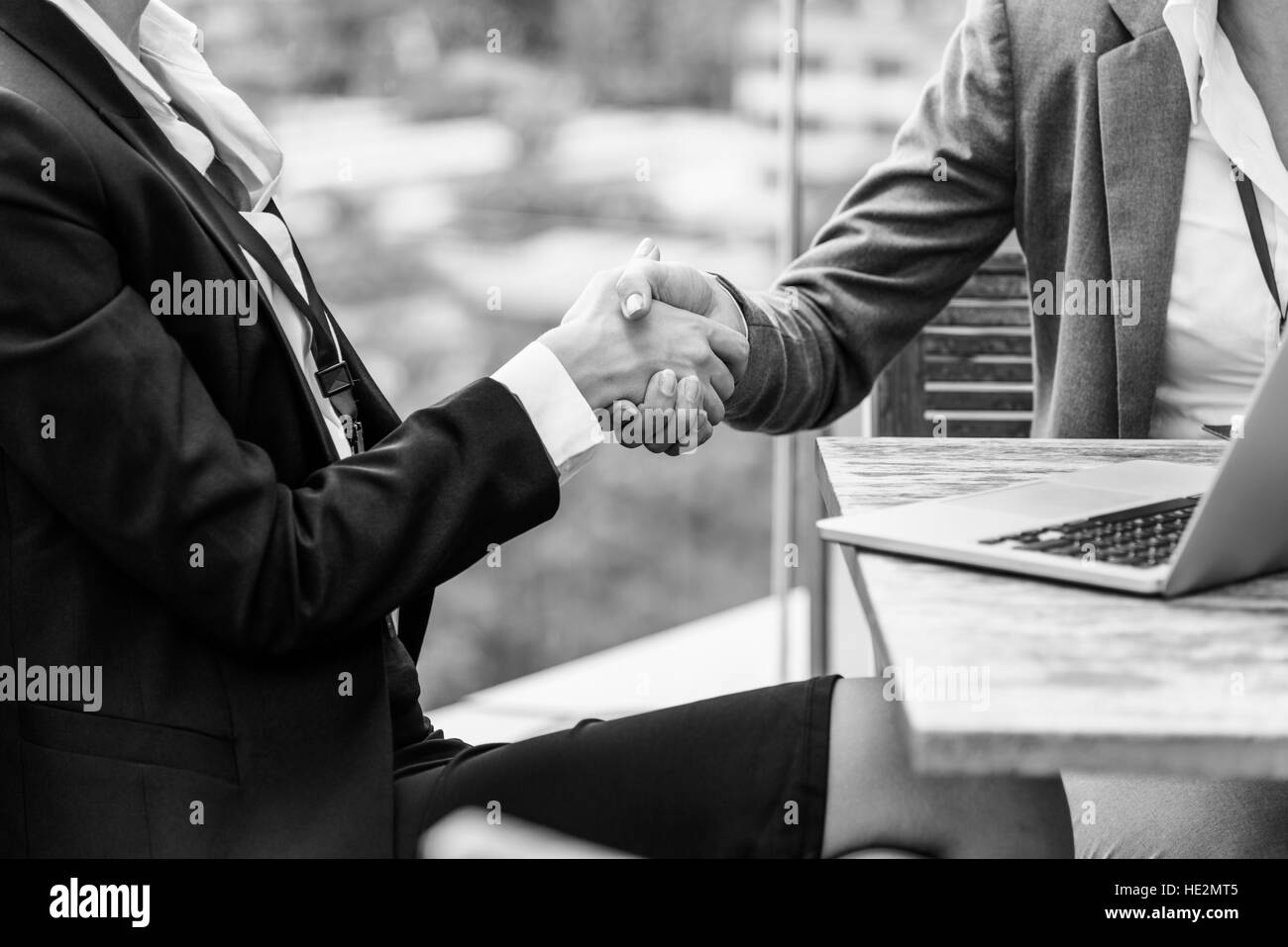 Femme d'affaire Handshake collègues Concept Banque D'Images