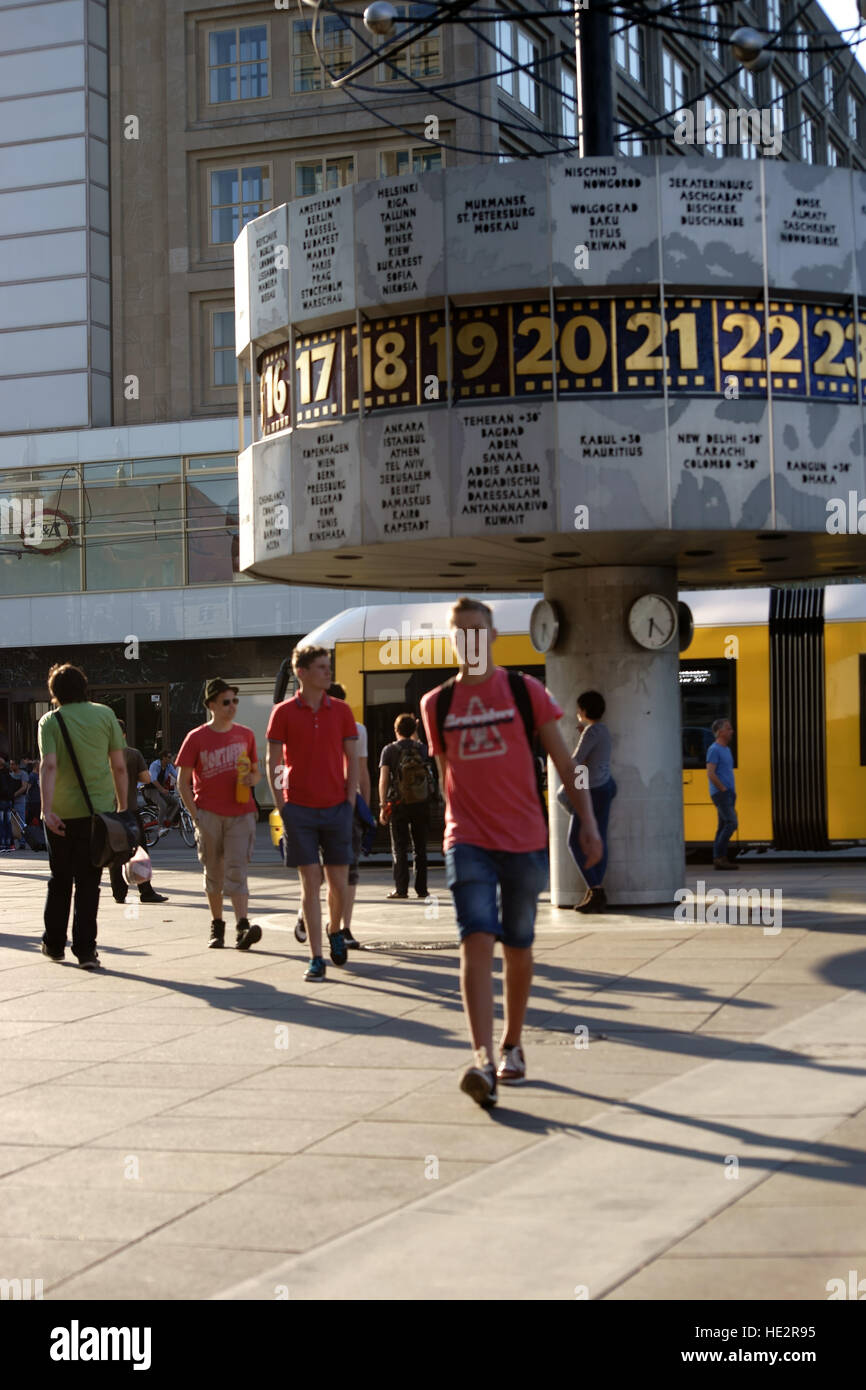 Horloge Urania-Worldtime Banque D'Images