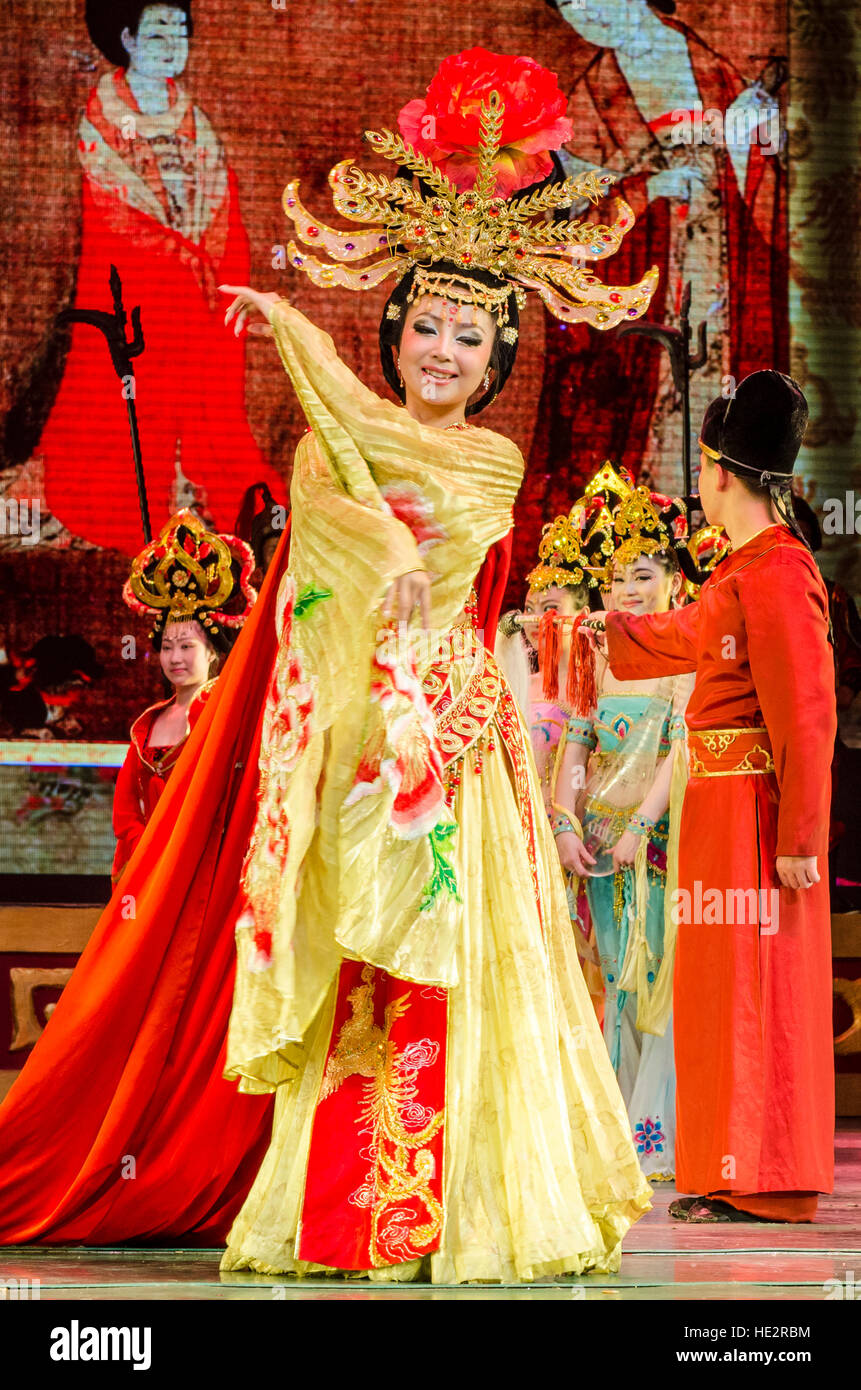 Dîner-spectacle de l'étape de la dynastie Tang Dynastie Tang Palace XIan, Chine. Banque D'Images