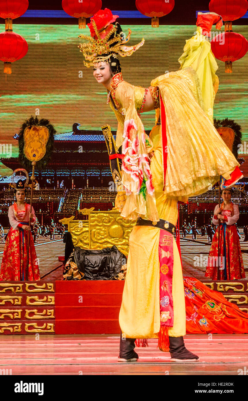 Dîner-spectacle de l'étape de la dynastie Tang Dynastie Tang Palace XIan, Chine. Banque D'Images