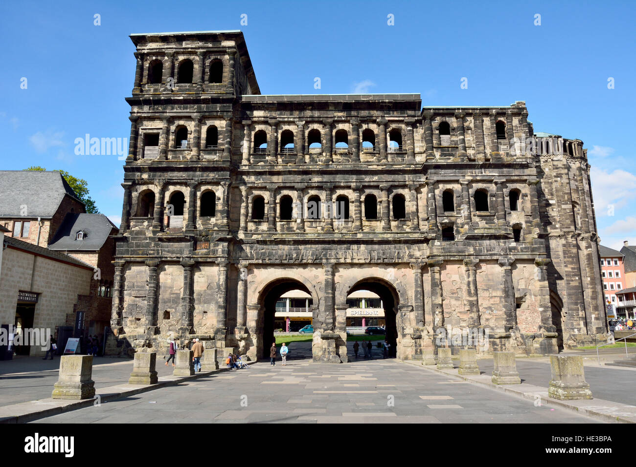 2ème siècle porte de ville romaine Porta Nigra de Trèves Banque D'Images